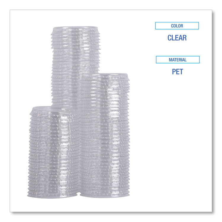 Souffle/Portion Cup Lids, Fits 1 oz Portion Cups, Plastic, Clear, 2,500/Carton
