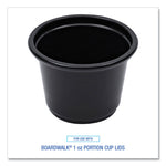 Souffle/Portion Cups, 1 oz, Plastic, Black, 125/Sleeve, 20 Sleeves/Carton
