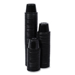 Souffle/Portion Cups, 1 oz, Plastic, Black, 125/Sleeve, 20 Sleeves/Carton