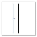 Cocktail Straws, 8", Polypropylene, Black, 500/Pack, 10 Packs/Carton