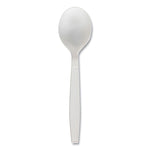 Heavyweight Polypropylene Cutlery, Soup Spoon, Plastic, White, 1,000/Carton