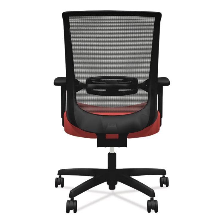 Convergence Mid-Back Task Chair, Synchro-Tilt And Seat Glide, Supports Up To 275 Lb, Red Seat, Black Back/base