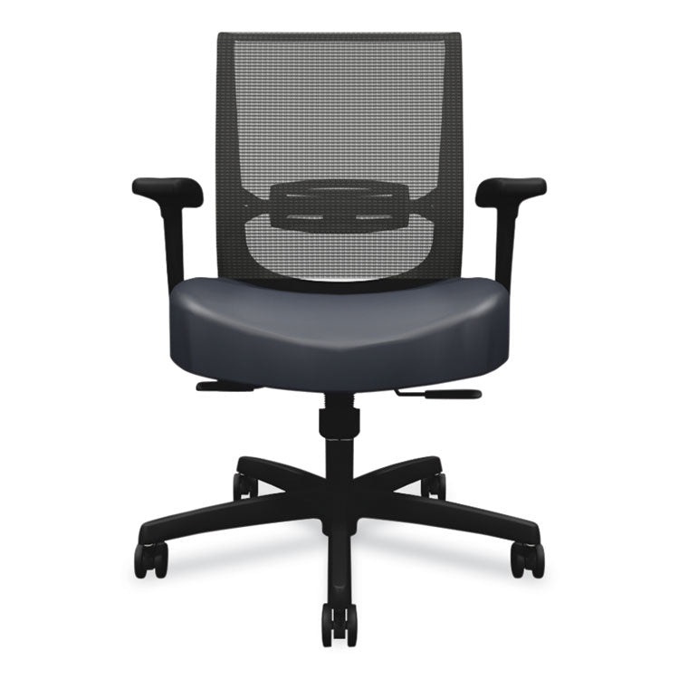 Convergence Mid-Back Task Chair, Synchro-Tilt And Seat Glide, Supports Up To 275 Lb, Navy Seat, Black Back/base