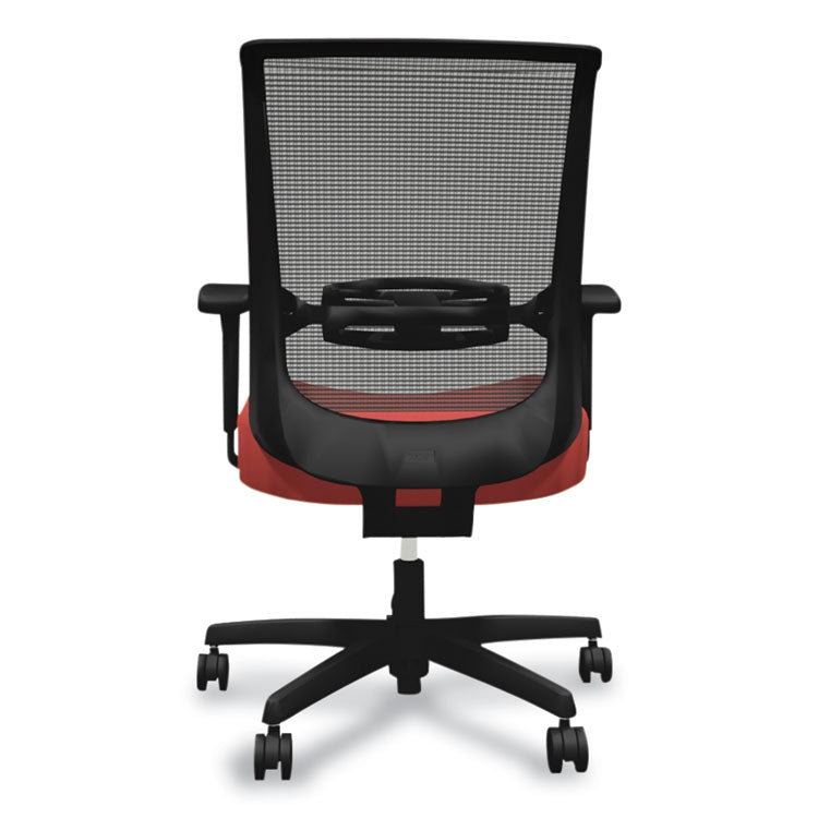 Convergence Mid-Back Task Chair, Swivel-Tilt, Supports Up To 275 Lb, 16.5" To 21" Seat Height, Red Seat, Black Back/base