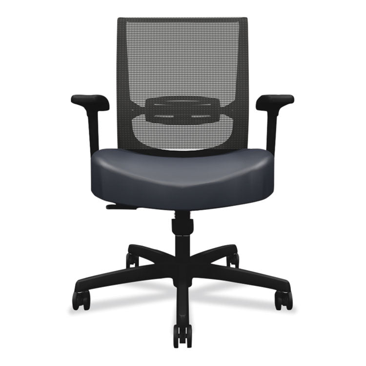 Convergence Mid-Back Task Chair, Swivel-Tilt, Supports Up To 275 Lb, 16.5" To 21" Seat Height, Navy Seat, Black Back/base