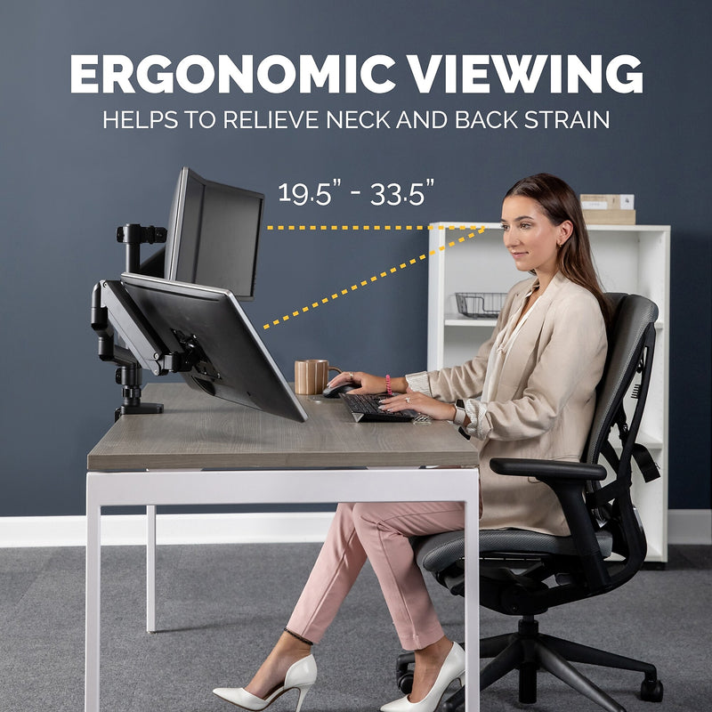 Fellowes Platinum Series Adjustable Triple Monitor Arm, Up to 27" Monitor, Black (8042601)