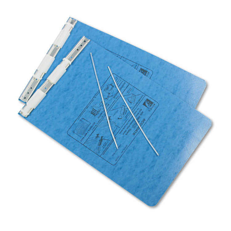 PRESSTEX Covers with Storage Hooks, Bound On 8.5" Side, 2 Posts, 6" Capacity, 8.5 x 11, Light Blue
