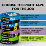 Scotch Blue Painter's Masking Tape, Blue, 3" Core, 1" x 60yds. (2090)
