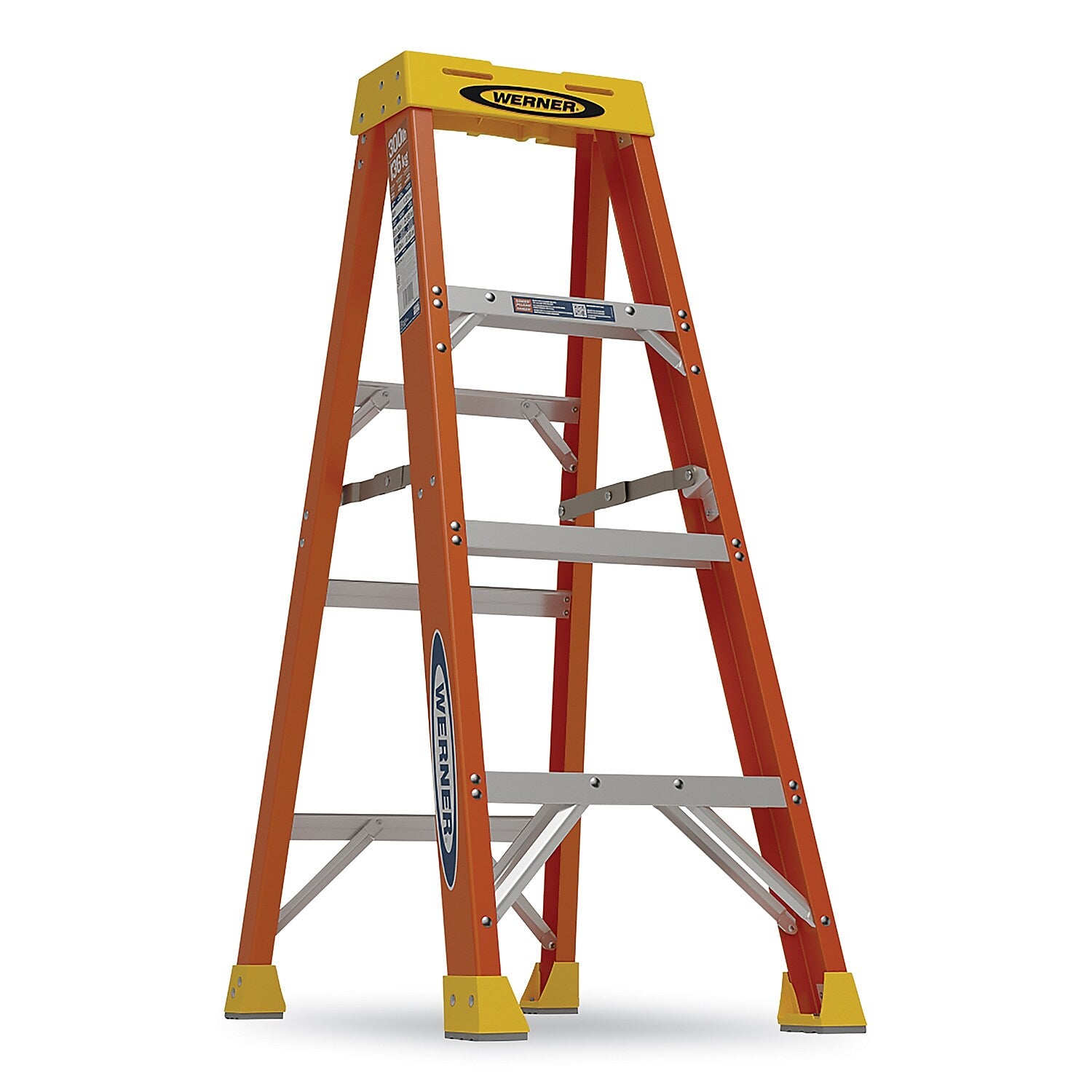 Werner 4' Fiberglass Step Ladder, 300 lbs. Capacity (6104)