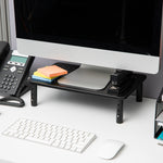 Mind Reader Ventilated Metal Adjustable Monitor Stand, Up to 44 lbs., Black, 2/Pack (4LEGM2PK-BLK)
