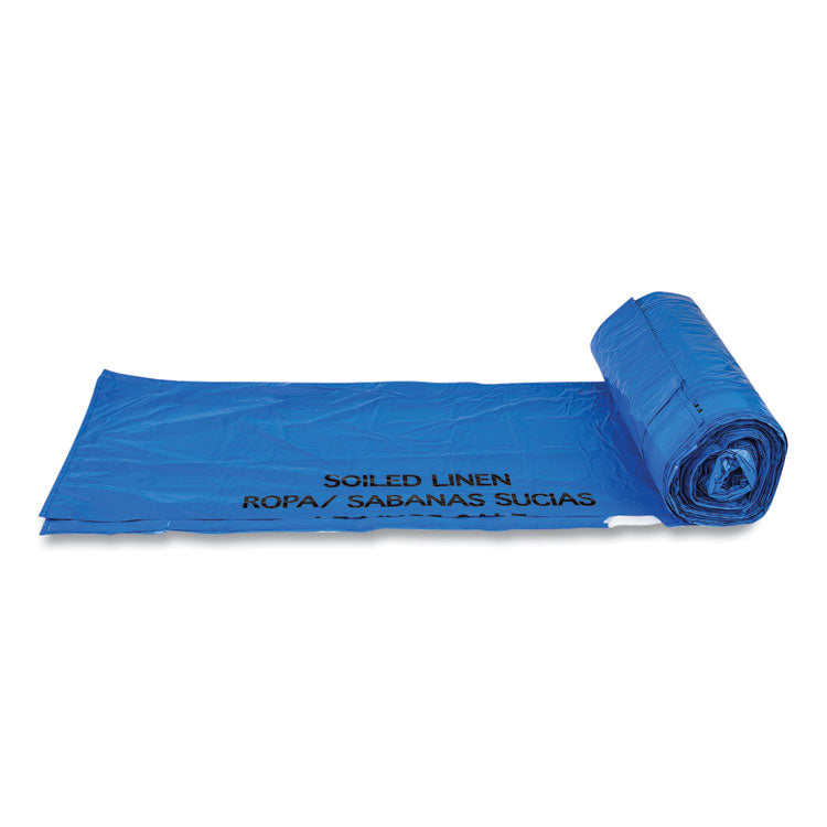 Draw-Tuff Institutional Draw-Tape Can Liners, Drawstring, 30 gal, 1 mil, 30.5" x 40", Blue, 25 Bags/Roll, 8 Rolls/Carton