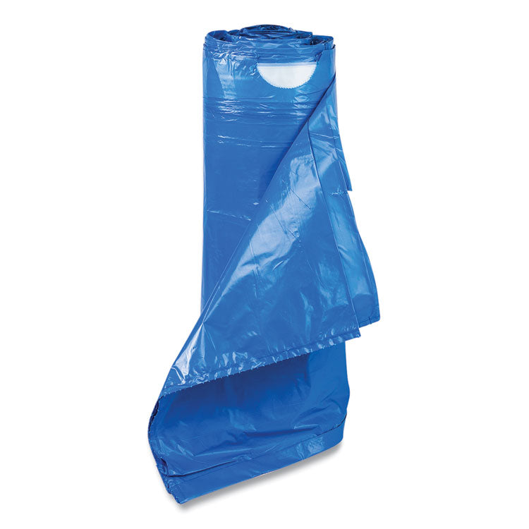 Draw-Tuff Institutional Draw-Tape Can Liners, Drawstring, 30 gal, 1 mil, 30.5" x 40", Blue, 25 Bags/Roll, 8 Rolls/Carton