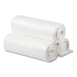 High-Density Commercial Can Liners, 10 gal, 6 mic, 24" x 24", Natural, Perforated Roll, 50 Bags/Roll, 20 Rolls/Carton