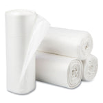 High-Density Commercial Can Liners, 16 gal, 6 mic, 24" x 33", Natural, Perforated Roll, 50 Bags/Roll, 20 Rolls/Carton