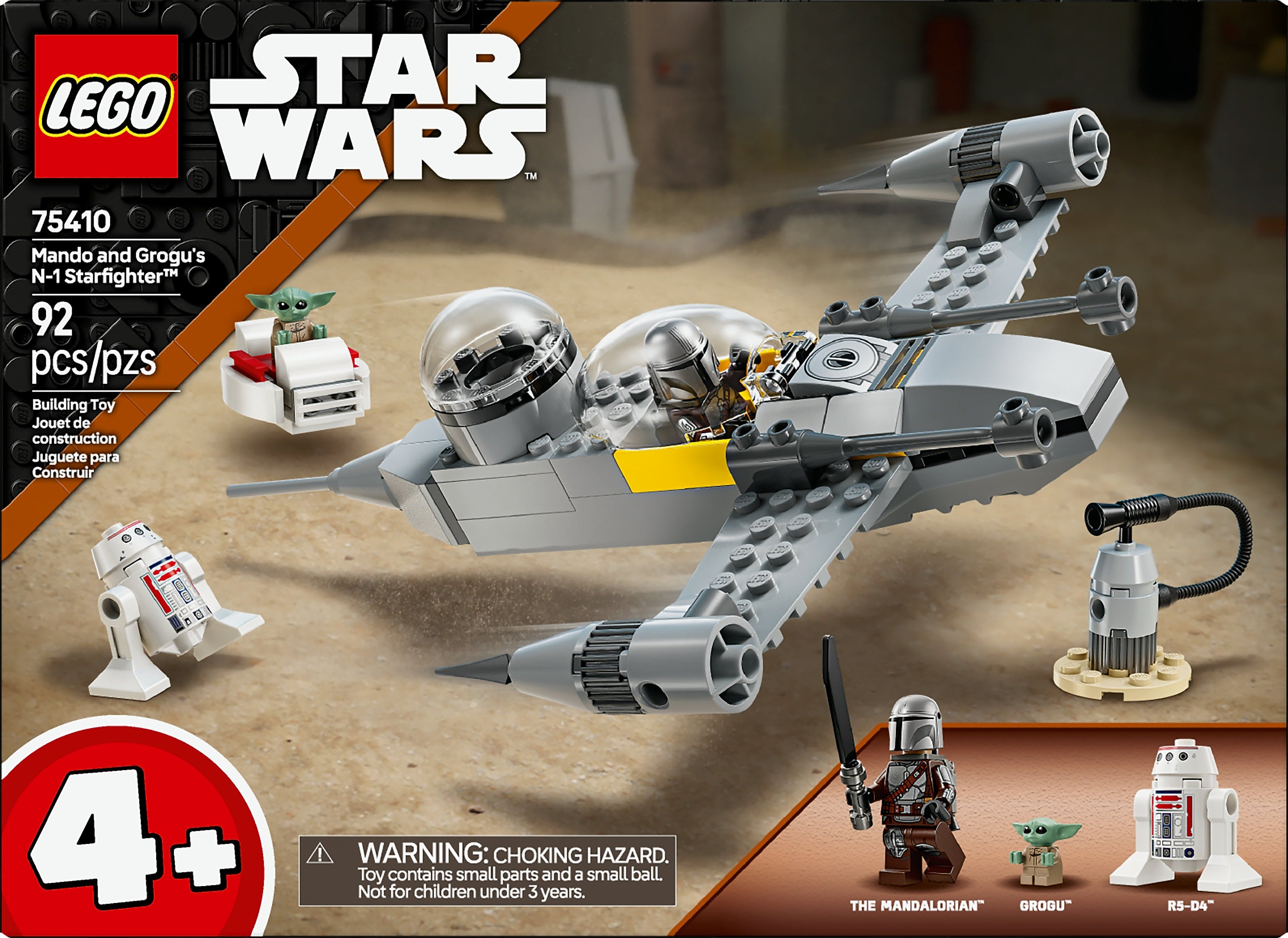 LEGO Star Wars: The Mandalorian Mando and Grogu's N-1 Starfighter, 92 Pieces (75410)