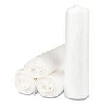 High-Density Commercial Can Liners, 10 gal, 8 mic, 24" x 24", Natural, Interleaved Roll, 50 Bags/Roll, 20 Rolls/Carton