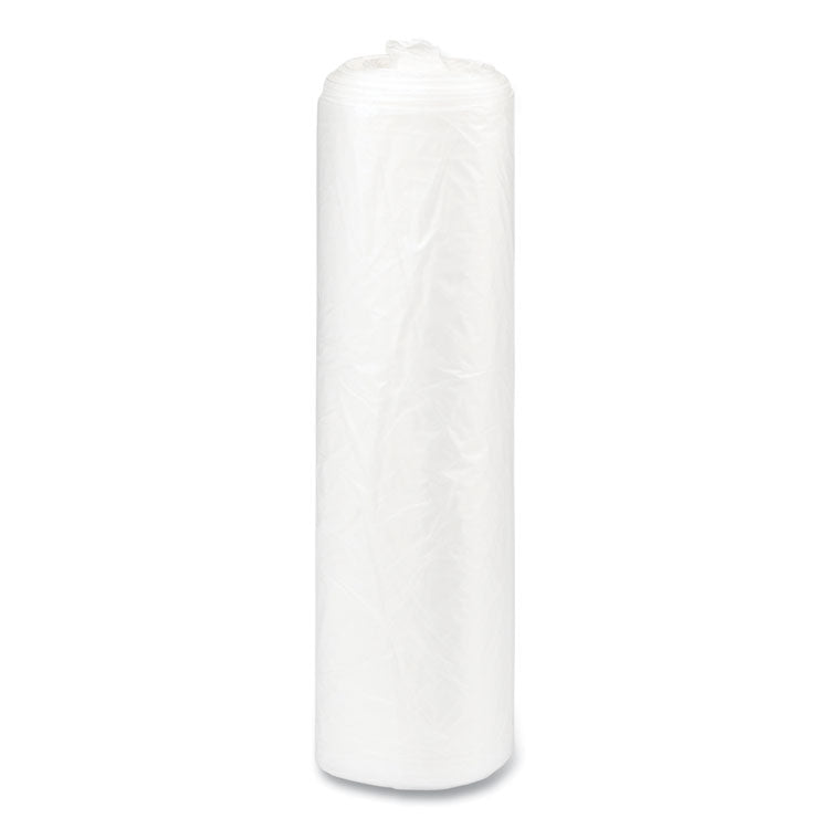 High-Density Commercial Can Liners, 30 gal, 8 mic, 30" x 37", Clear, Interleaved Roll, 25 Bags/Roll, 20 Rolls/Carton