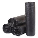 High-Density Commercial Can Liners, 33 gal, 16 mic, 33" x 40", Black, Interleaved Roll, 25 Bags/Roll, 10 Rolls/Carton