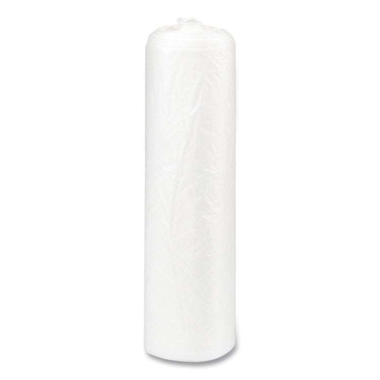 High-Density Commercial Can Liners, 33 gal, 17 mic, 33" x 40", Clear, Interleaved Roll, 25 Bags/Roll, 10 Rolls/Carton