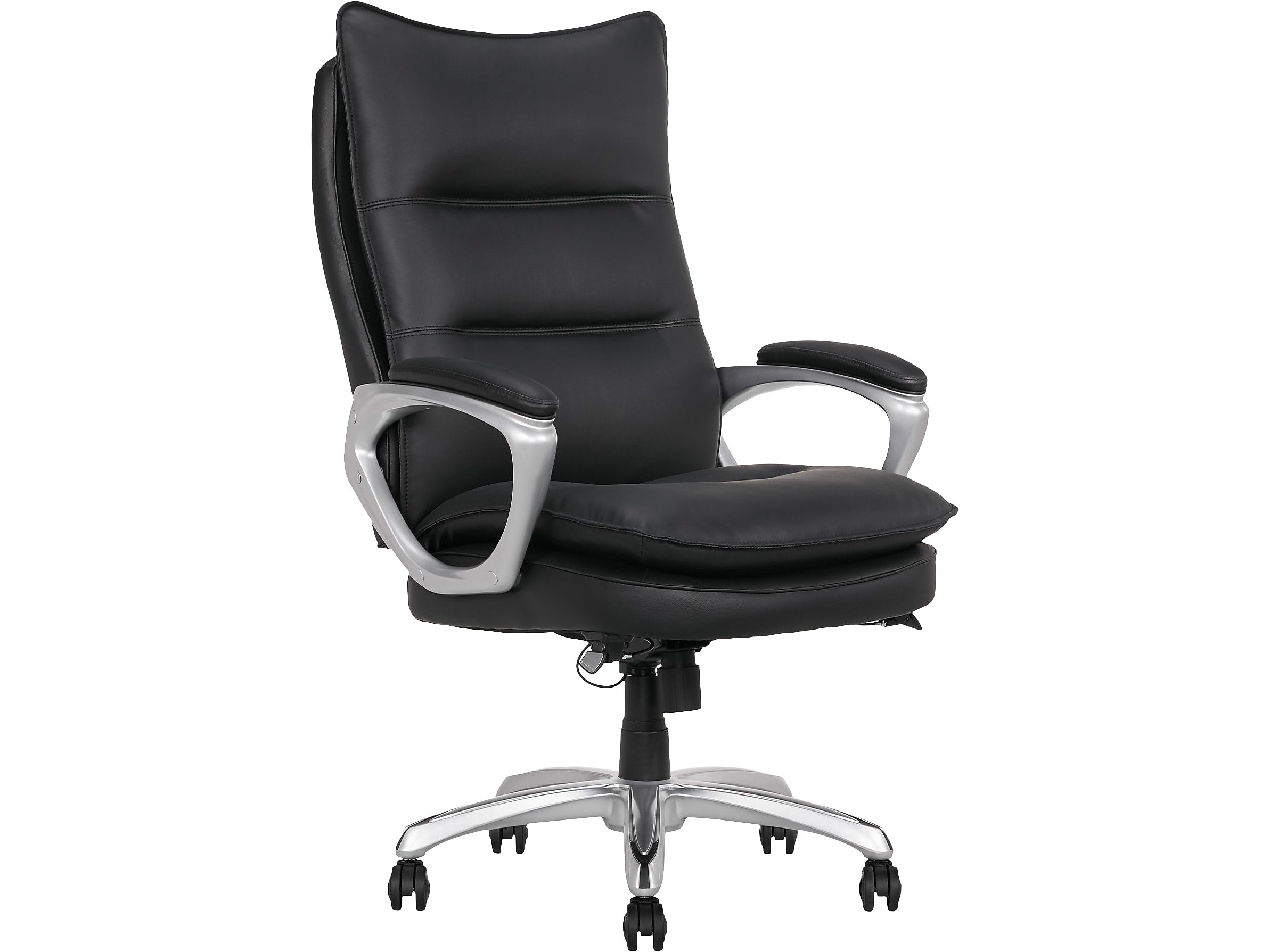 La-Z-Boy Jenkins Ergonomic Bonded Leather Executive Big & Tall Chair, 400 lb. Capacity, Black (60075-BLK)