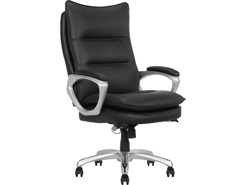La-Z-Boy Jenkins Ergonomic Bonded Leather Executive Big & Tall Chair, 400 lb. Capacity, Black (60075-BLK)
