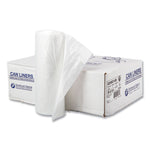 High-Density Commercial Can Liners, 60 gal, 14 mic, 38" x 60", Clear, Interleaved Roll, 25 Bags/Roll, 8 Rolls/Carton