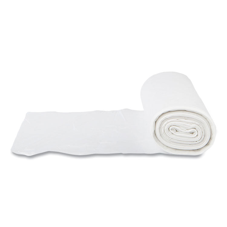 High-Density Commercial Can Liners, 60 gal, 14 mic, 38" x 60", Clear, Interleaved Roll, 25 Bags/Roll, 8 Rolls/Carton