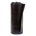 High-Density Commercial Can Liners, 60 gal, 17 mic, 38" x 60", Black, Interleaved Roll, 25 Bags/Roll, 8 Rolls/Carton