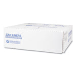 High-Density Commercial Can Liners, 60 gal, 22 mic, 38" x 60", Clear, Interleaved Roll, 25 Bags/Roll, 6 Rolls/Carton