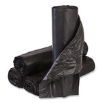 High-Density Commercial Can Liners, 45 gal, 12 mic, 40" x 48", Black, Interleaved Roll, 25 Bags/Roll, 10 Rolls/Carton