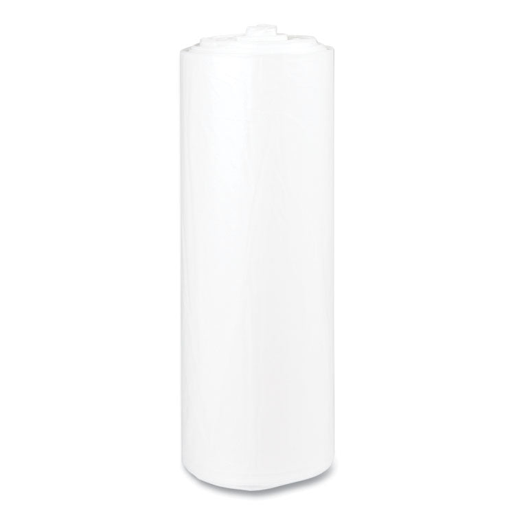 High-Density Commercial Can Liners, 45 gal, 12 mic, 40" x 48", Clear, Interleaved Roll, 25 Bags/Roll, 10 Rolls/Carton