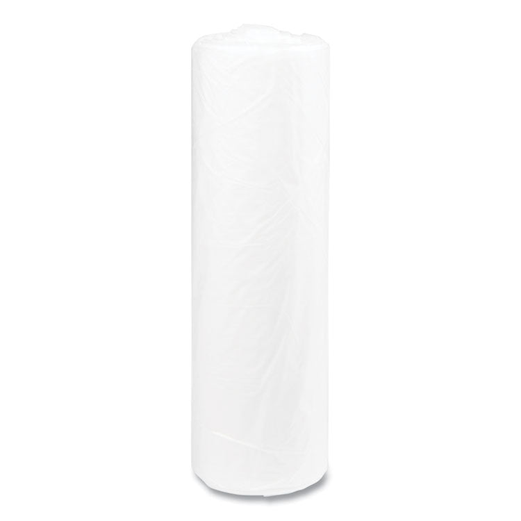 High-Density Commercial Can Liners, 45 gal, 14 mic, 40" x 48", Clear, Interleaved Roll, 25 Bags/Roll, 10 Rolls/Carton