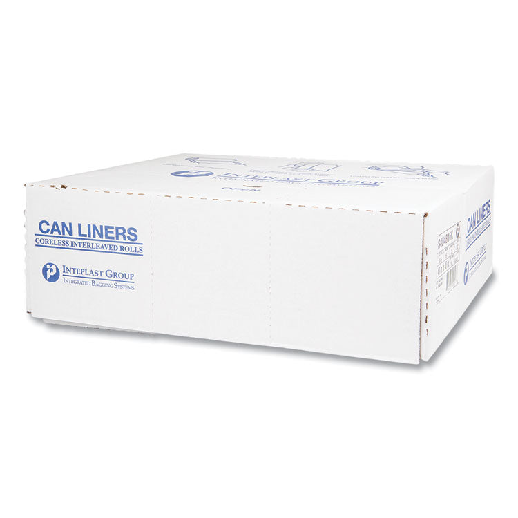 High-Density Commercial Can Liners, 45 gal, 16 mic, 40" x 48", Black, Interleaved Roll, 25 Bags/Roll, 10 Rolls/Carton