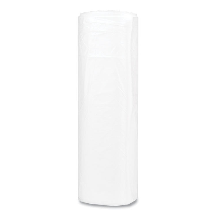 High-Density Commercial Can Liners, 45 gal, 16 mic, 40" x 48", Clear, Interleaved Roll, 25 Bags/Roll, 10 Rolls/Carton