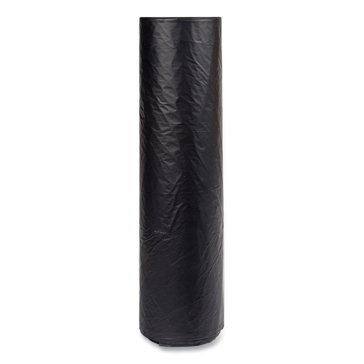 High-Density Commercial Can Liners, 56 gal, 16 mic, 43" x 48", Black, Interleaved Roll, 25 Bags/Roll, 8 Rolls/Carton