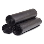 High-Density Commercial Can Liners, 56 gal, 16 mic, 43" x 48", Black, Interleaved Roll, 25 Bags/Roll, 8 Rolls/Carton
