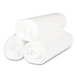 High-Density Commercial Can Liners, 56 gal, 17 mic, 43" x 48", Clear, Interleaved Roll, 25 Bags/Roll, 8 Rolls/Carton