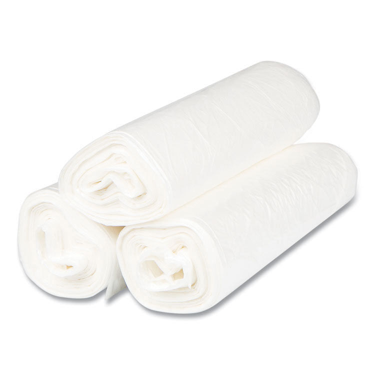 High-Density Commercial Can Liners, 56 gal, 22 mic, 43" x 48", Natural, Interleaved Roll, 25 Bags/Roll, 8 Rolls/Carton