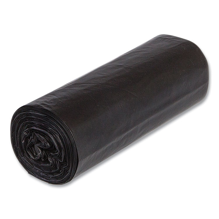 Low-Density Commercial Can Liners, 30 gal, 0.9 mil, 30" x 36", Black, Interleaved Roll, 25 Bags/Roll, 8 Rolls/Carton