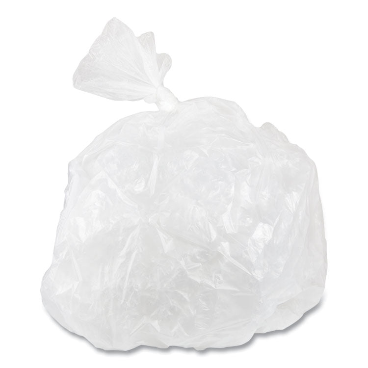 High-Density Commercial Can Liner Value Pack, 30 gal, 11 mic, 30" x 36", Clear, Interleaved Roll, 25 Bags/Roll, 20 Rolls/CT