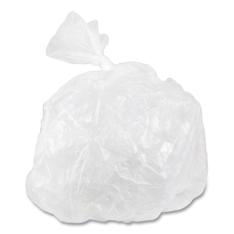 High-Density Commercial Can Liner Value Pack, 33 gal, 10 mic, 33" x 39", Clear, Interleaved Roll, 25 Bags/Roll, 20 Rolls/CT