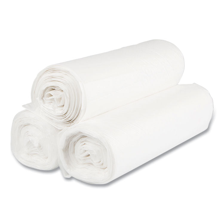 High-Density Commercial Can Liner Value Pack, 60 gal, 14 mic, 38" x 58", Clear, Interleaved Roll, 25 Bags/Roll, 8 Rolls/CT