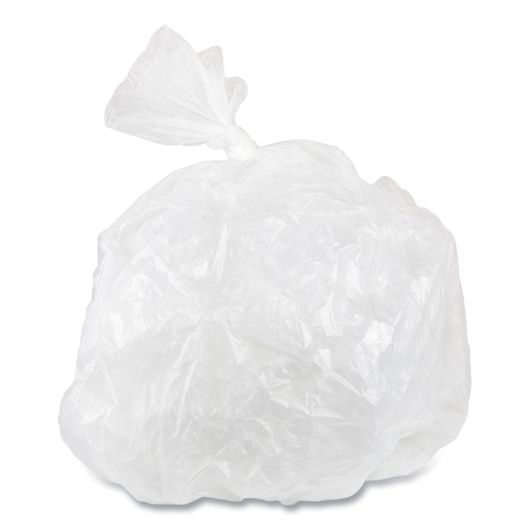 High-Density Commercial Can Liner Value Pack, 60 gal, 14 mic, 38" x 58", Clear, Interleaved Roll, 25 Bags/Roll, 8 Rolls/CT