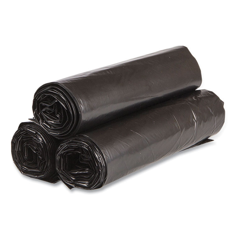 High-Density Commercial Can Liner Value Pack, 45 gal, 19 mic, 40" x 46", Black, Interleaved Roll, 25 Bags/Roll, 6 Rolls/CT