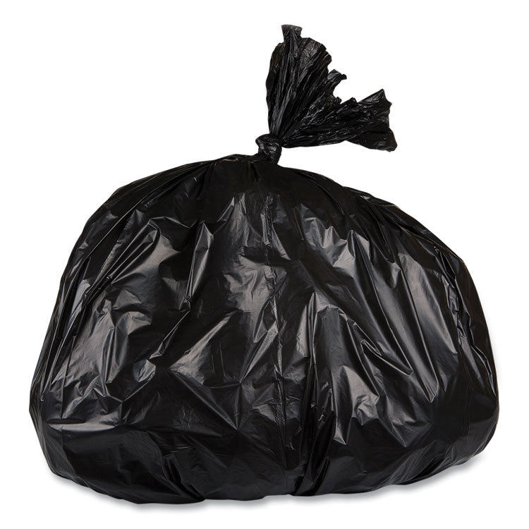 High-Density Commercial Can Liner Value Pack, 45 gal, 19 mic, 40" x 46", Black, Interleaved Roll, 25 Bags/Roll, 6 Rolls/CT