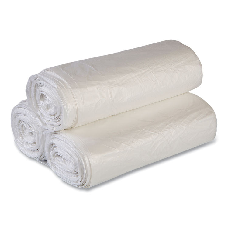 High-Density Commercial Can Liner Value Pack, 60 gal, 14 mic, 43" x 46", Clear, Interleaved Roll, 25 Bags/Roll, 8 Rolls/CT