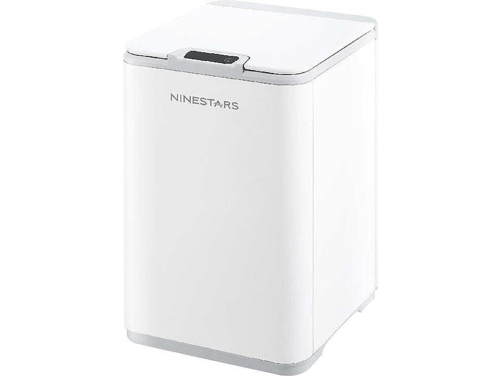 Nine Stars Plastic Sensor Trash Can, 2.6-Gallon, White (DZT-10-35)