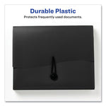 Slide and View Expanding File, 6 Sections, Hook/Loop Closure, Letter Size, Black