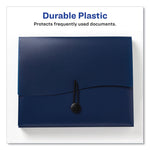Slide and View Expanding File, 6 Sections, Hook/Loop Closure, Letter Size, Navy Blue