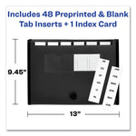 Expanding File Folder Organizer, 7 Sections, Hook/Loop Closure, Letter Size, Black